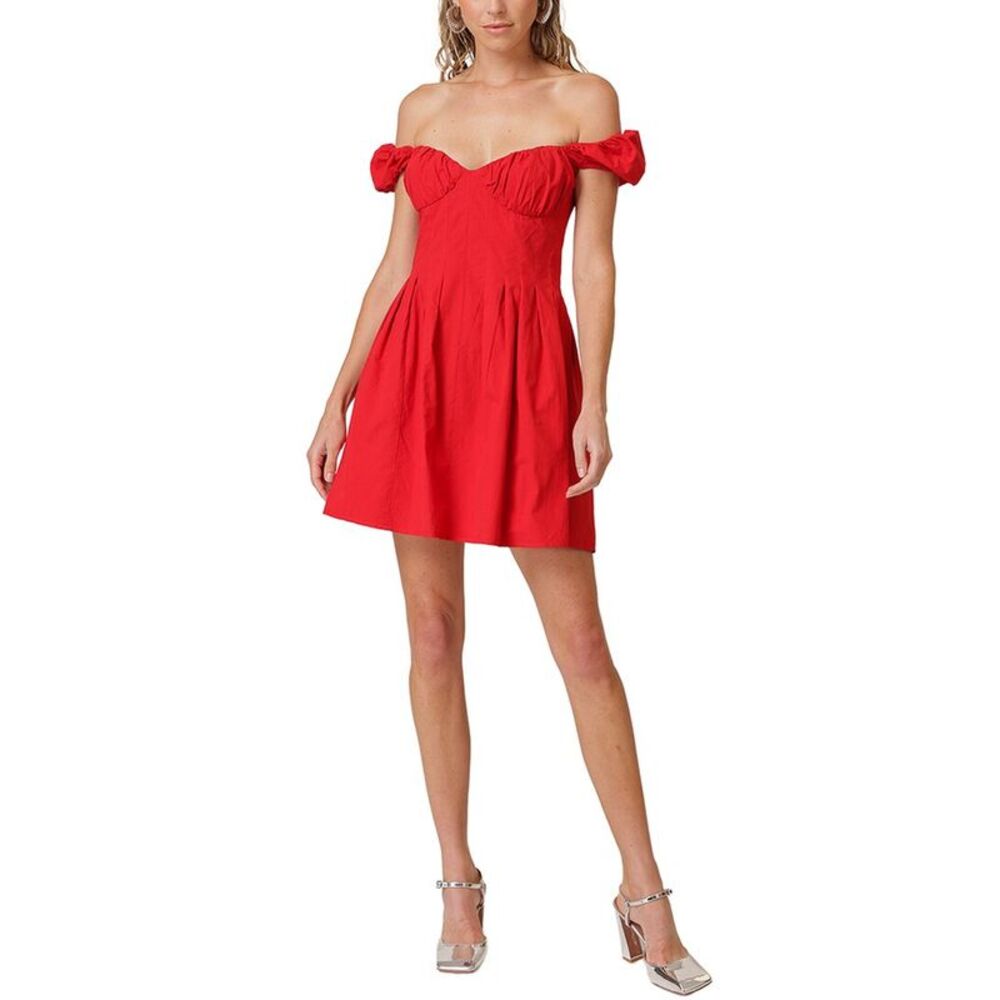 Line & Dot Womens  Carmin Mini Dress, Red